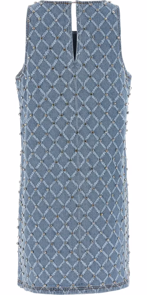 PINKO Blue Cotton Short Dress