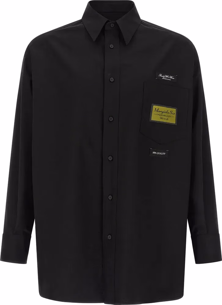 MM6 Maison Margiela Black Polyester Blouse