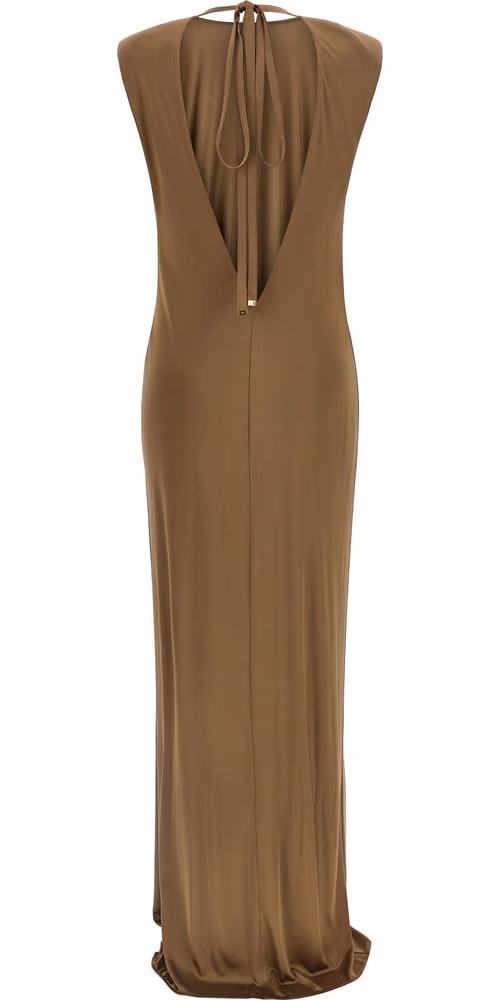 Elisabetta Franchi Beige Viscose Long Dress