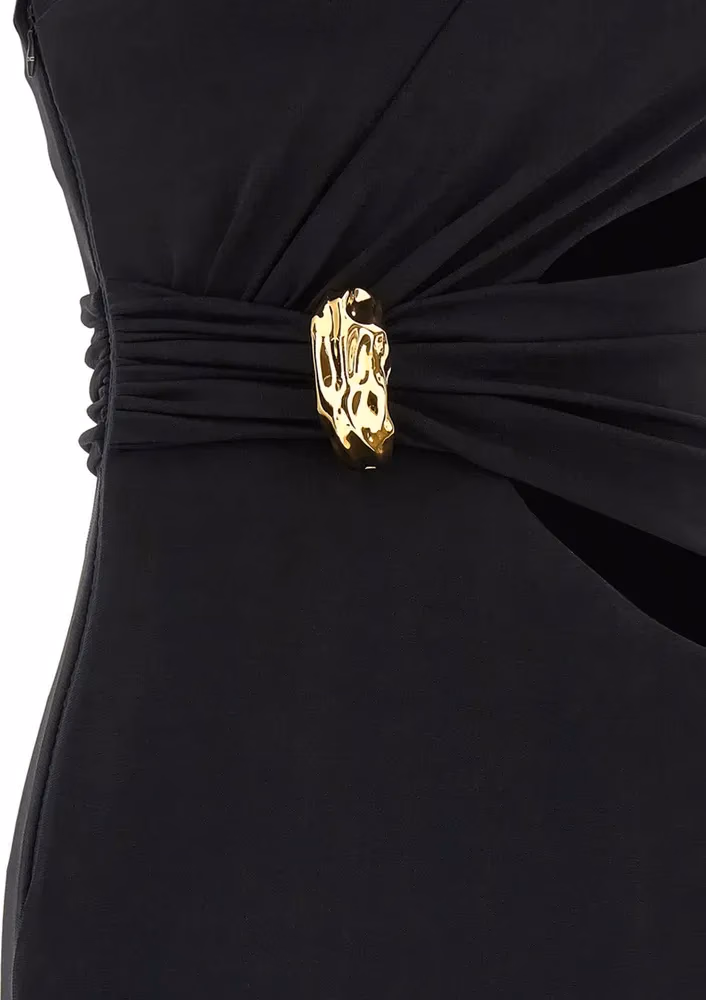 Elisabetta Franchi Black Viscose Long Dress