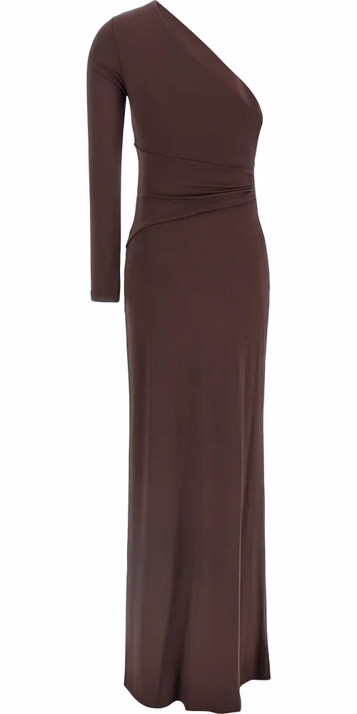 Elisabetta Franchi Brown Viscose Long Dress