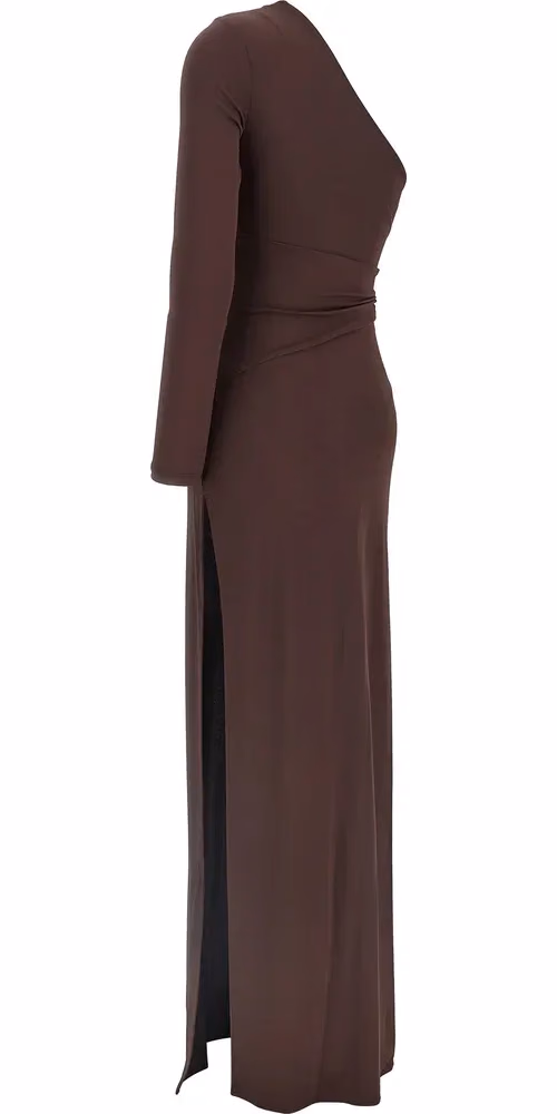 Elisabetta Franchi Brown Viscose Long Dress