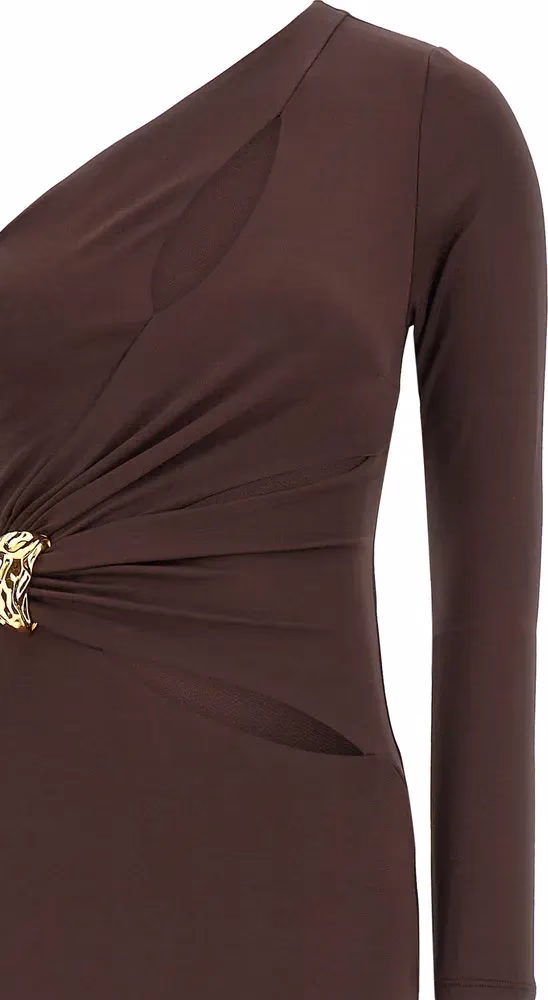 Elisabetta Franchi Brown Viscose Long Dress