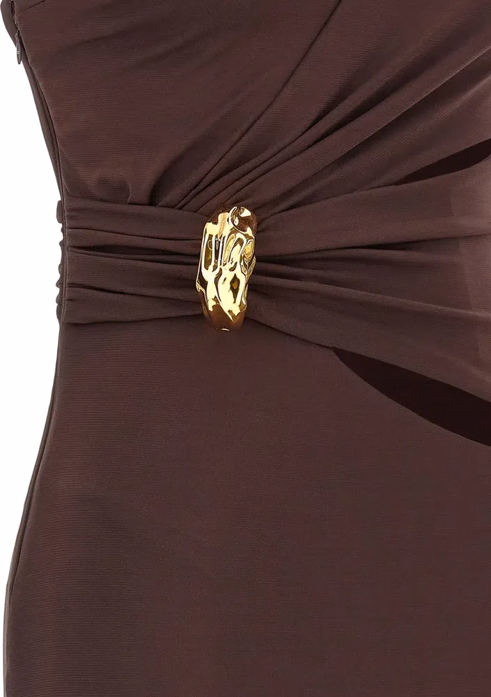 Elisabetta Franchi Brown Viscose Long Dress