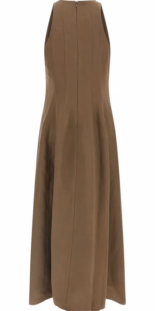 Brunello Cucinelli Brown Viscose Midi Dress