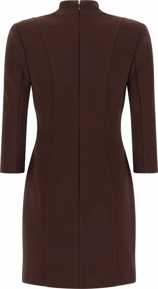 Elisabetta Franchi Brown Polyester Short Dress