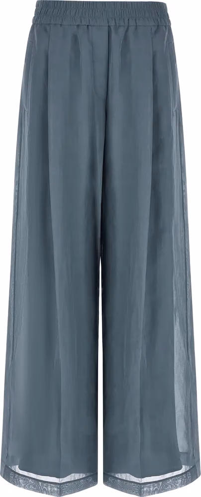 Brunello Cucinelli Blue Cotton Casual Pants