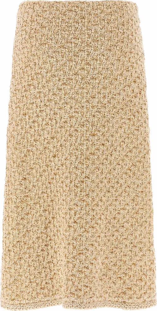 Fabiana Filippi Gold Cotton Midi Skirt
