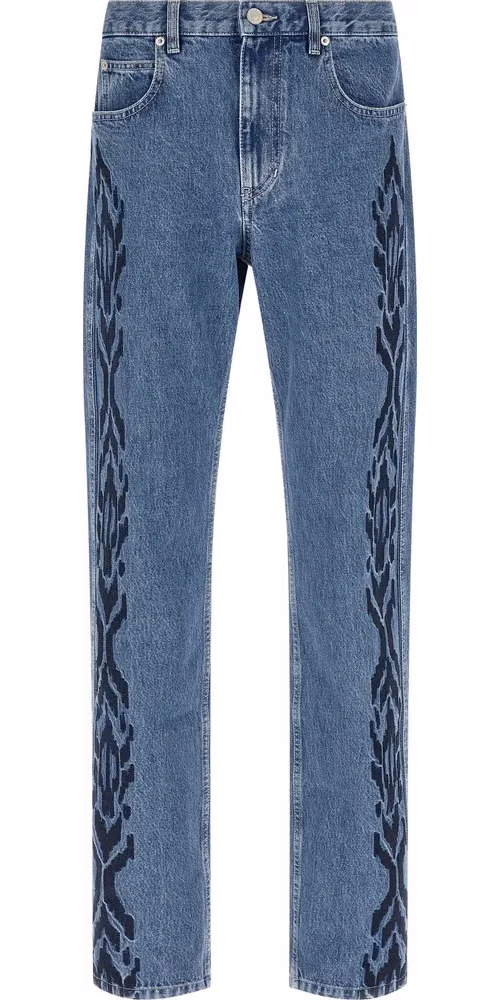 Isabel Marant Blue Cotton Straight-Leg Jeans
