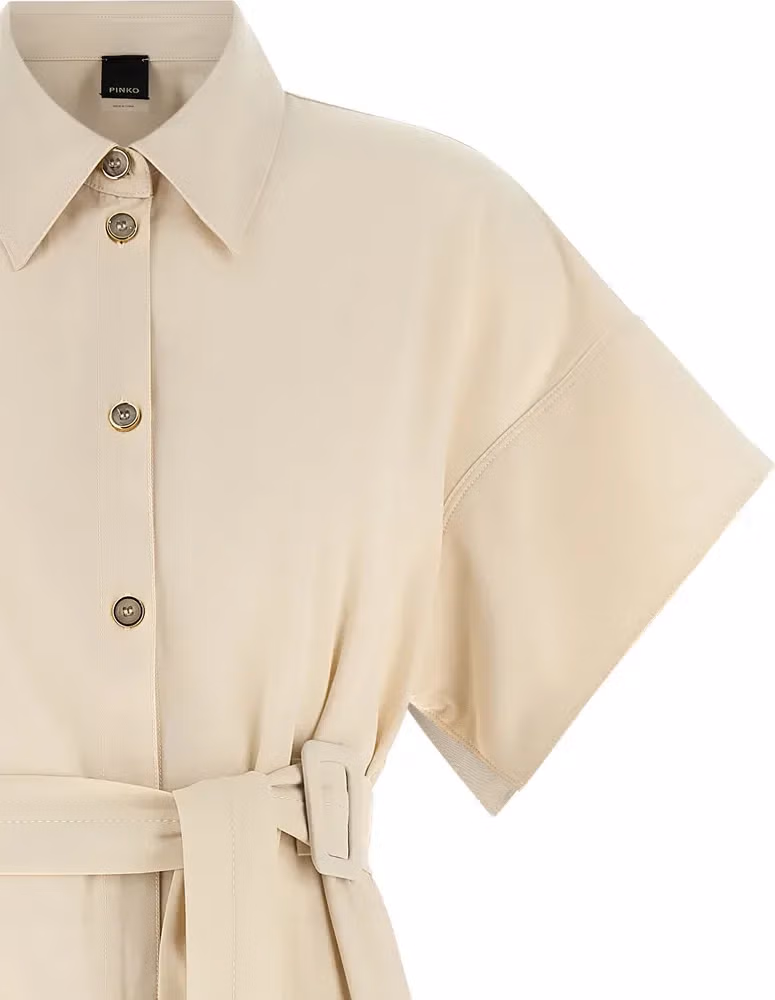 PINKO Beige Cotton Midi Dress