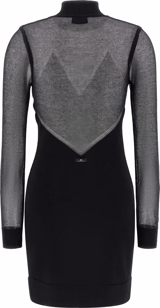 Elisabetta Franchi Black Viscose Short Dress