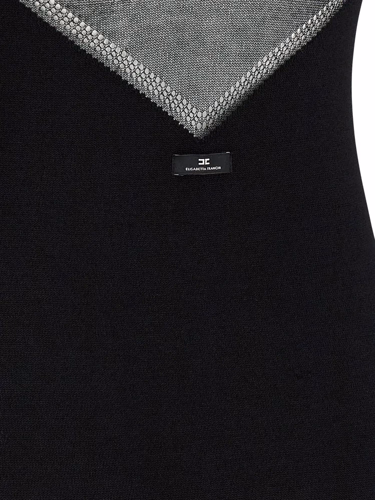 Elisabetta Franchi Black Viscose Short Dress