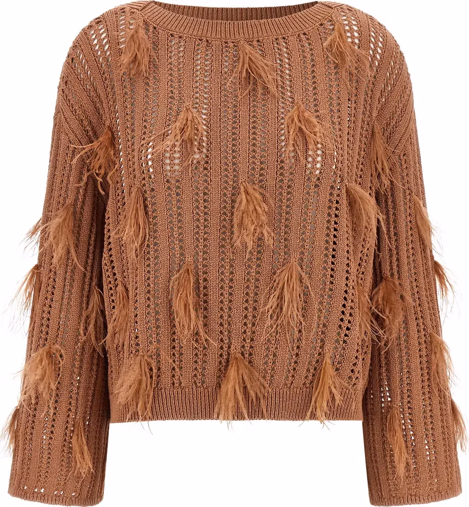Twinset Brown Cotton Cardigan