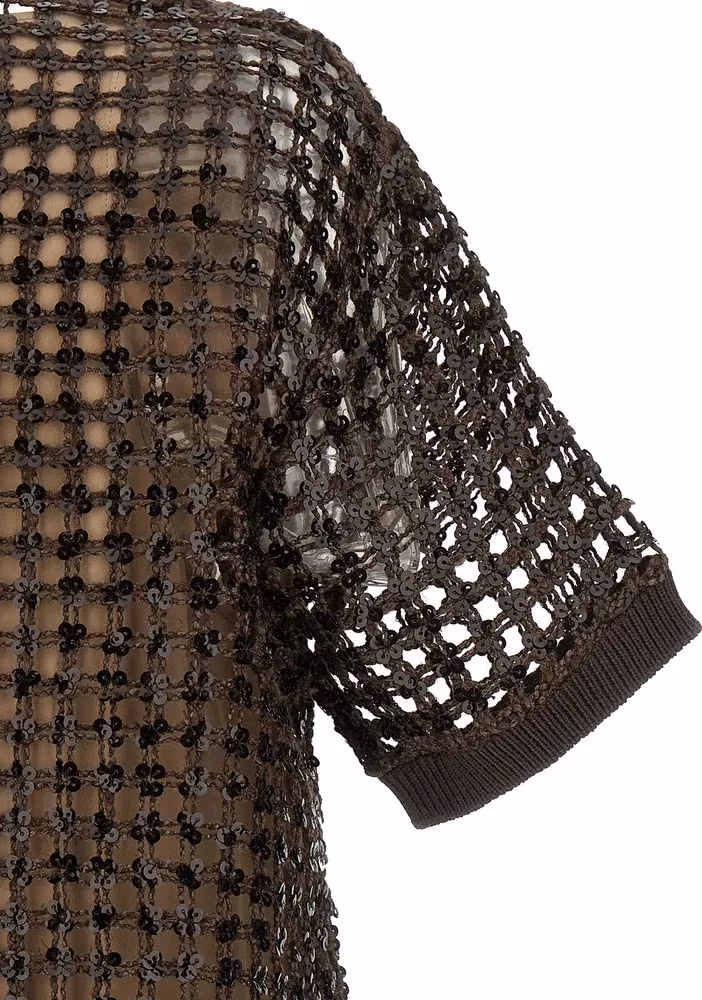 Brunello Cucinelli Brown Silk Short Dress