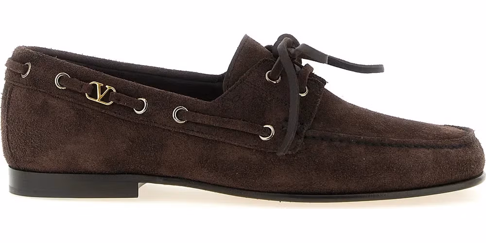 Valentino Garavani Brown Cowhide Slip-On Loafers