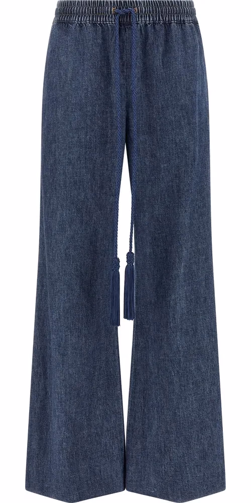 Valentino Garavani Blue Cotton Flared Jeans