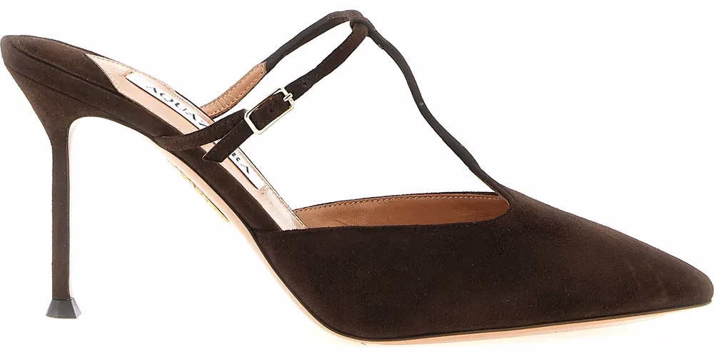 Aquazzura Brown Goatskin High Heel Pumps