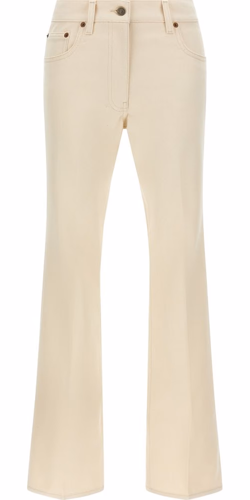 Valentino Garavani Beige Cotton Flared Jeans