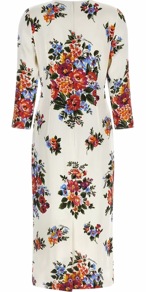 Dolce & Gabbana White Viscose Midi Dress