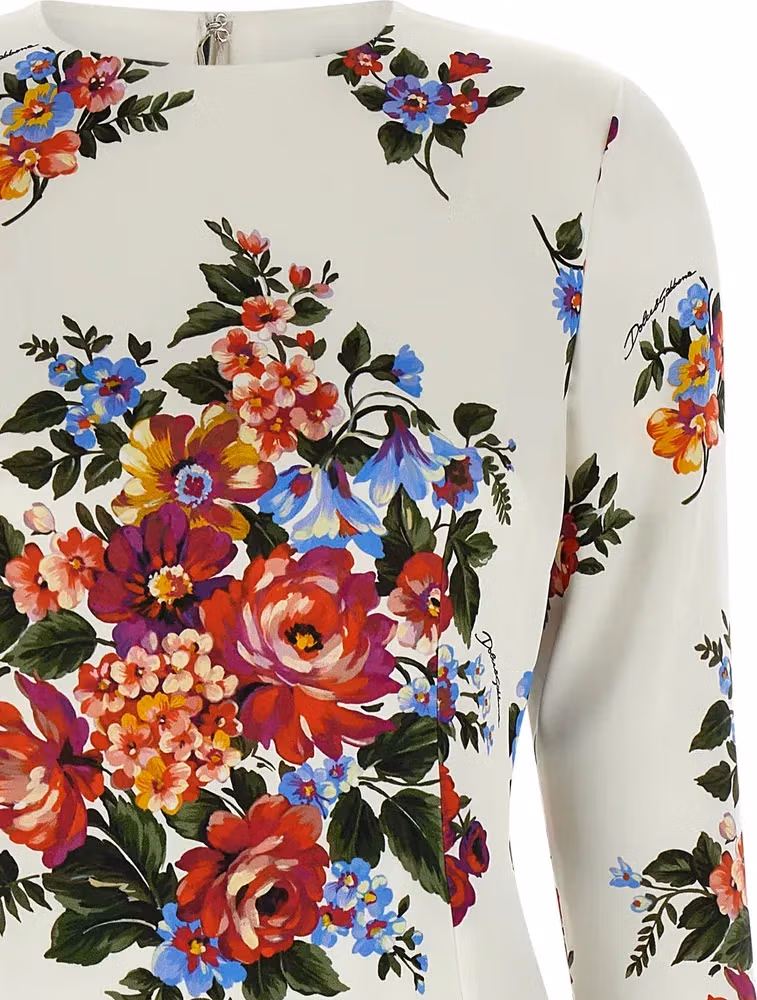 Dolce & Gabbana White Viscose Midi Dress