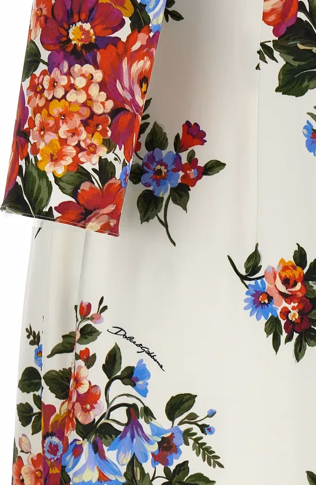 Dolce & Gabbana White Viscose Midi Dress