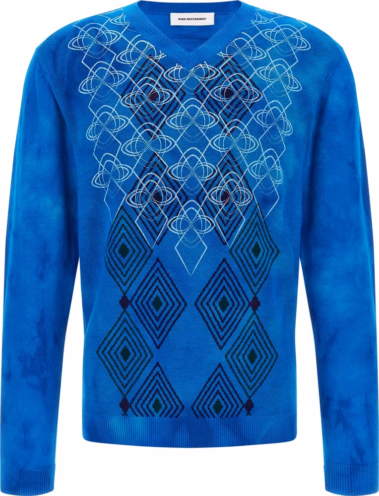 Kiko Kostadinov Blue Wool Cardigan