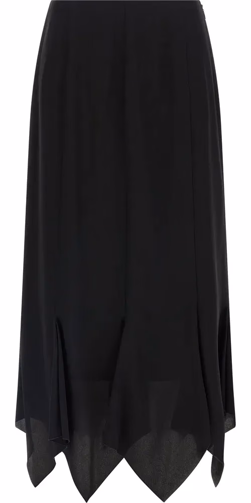 Valentino Garavani Black Silk Midi Skirt