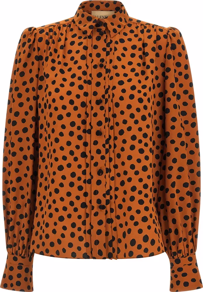 Valentino Garavani Orange Silk Blouse