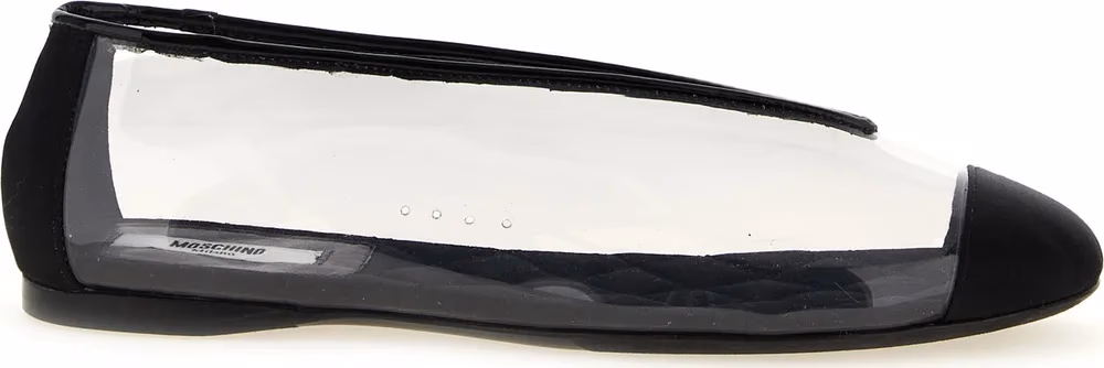 Moschino Black Pvc Ballet Flats