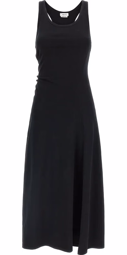 Alexander McQueen Black Cotton Long Dress