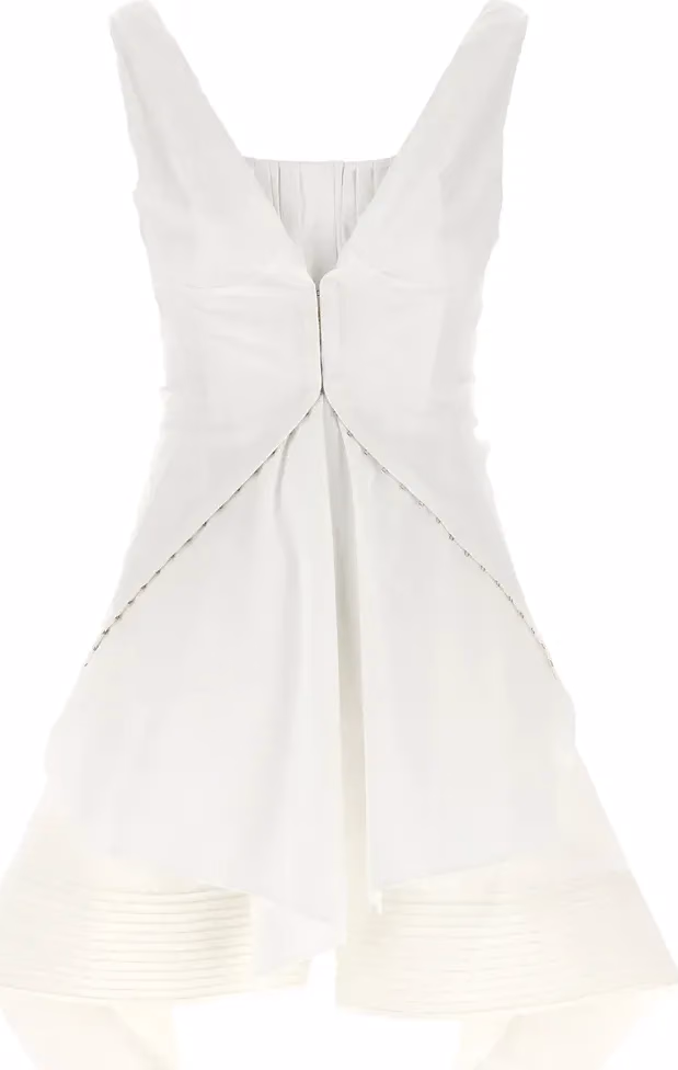 Alexander McQueen White Cotton Short Dress