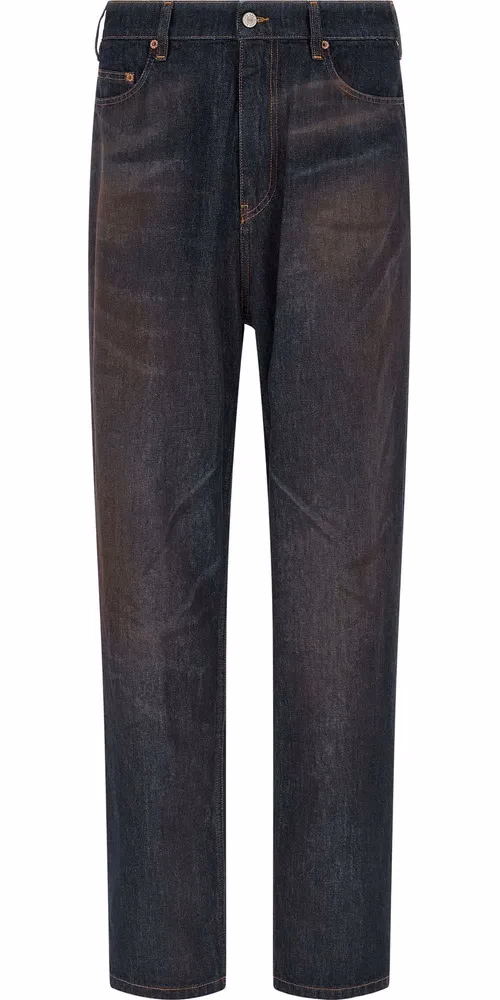 MM6 Maison Margiela Blue Cotton Straight-Leg Jeans