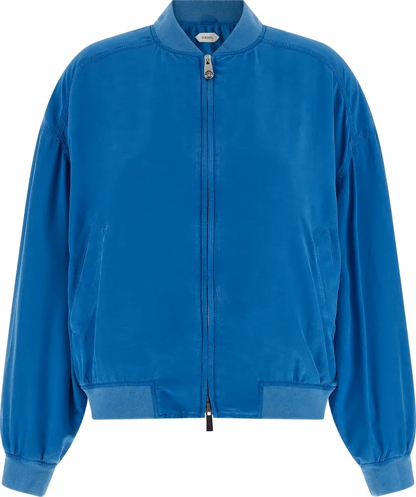 Versace Blue Silk Bomber
