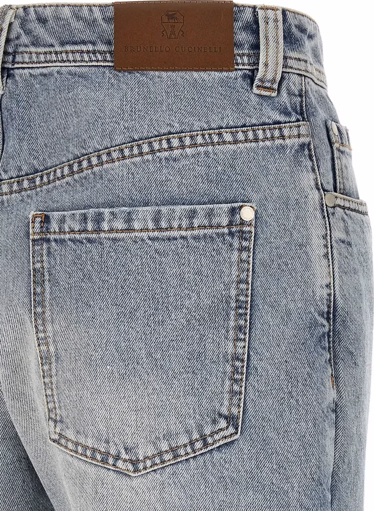 Brunello Cucinelli Blue Cotton Tapered Jeans
