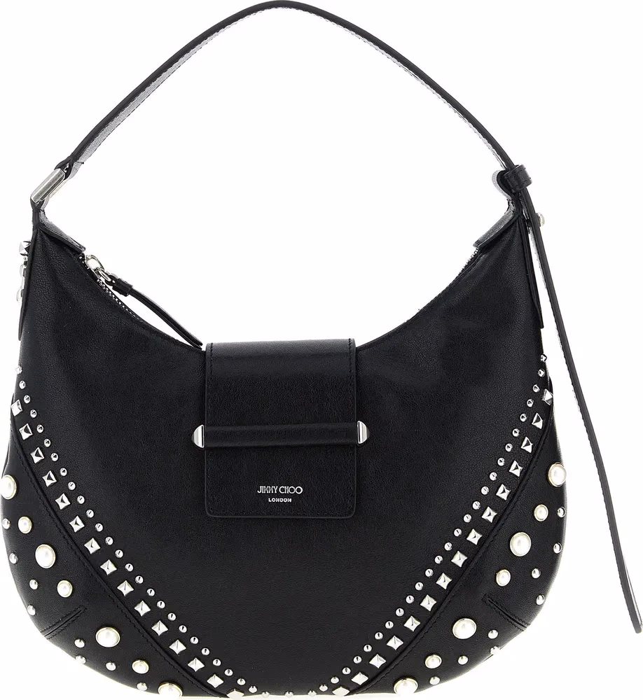 Jimmy Choo White Lamb Leather Shoulder Bag