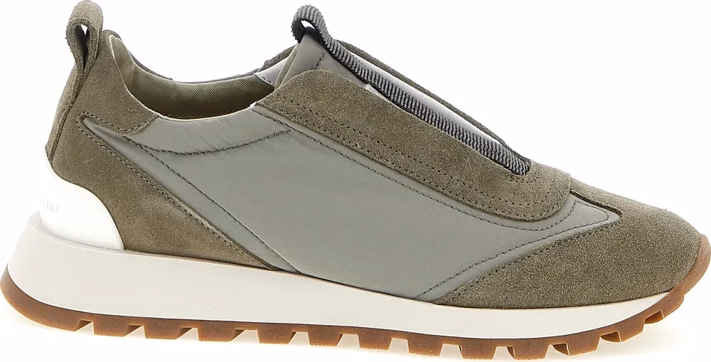Brunello Cucinelli Bicolor Polyester Athletic Sneakers