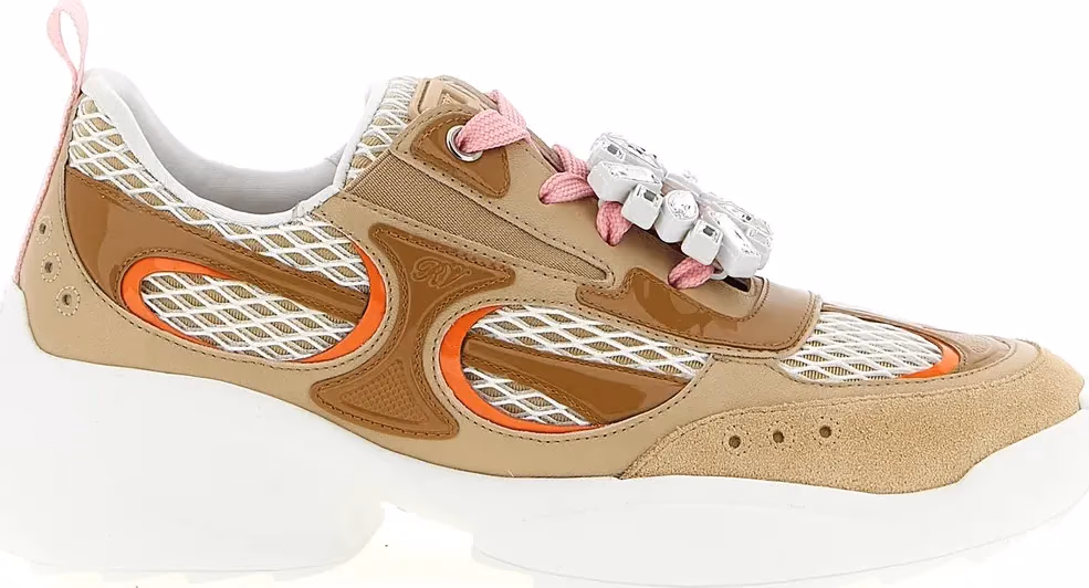 Roger Vivier Beige Calfskin Athletic Sneakers
