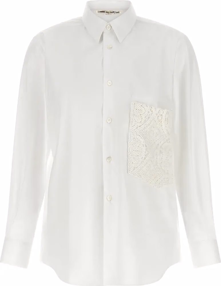 Comme Des Garçons White Cotton Blouse