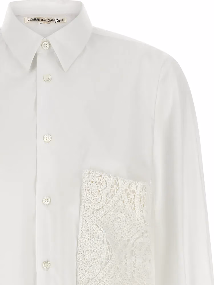 Comme Des Garçons White Cotton Blouse