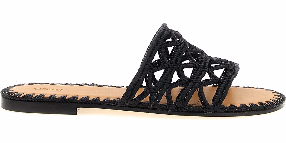 ODISSI Black Viscose Slides