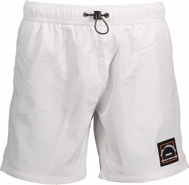 Karl Lagerfeld Bianco Polyester Men's Swim Boxer
