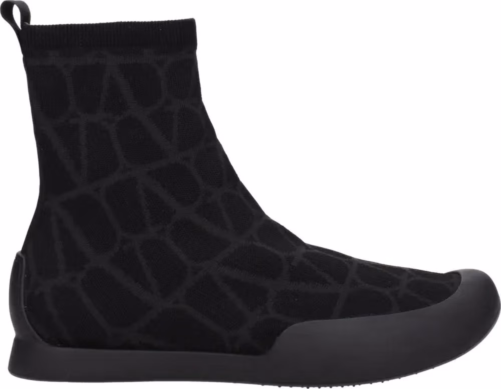 Valentino Garavani Black Fabric High Top Sneakers