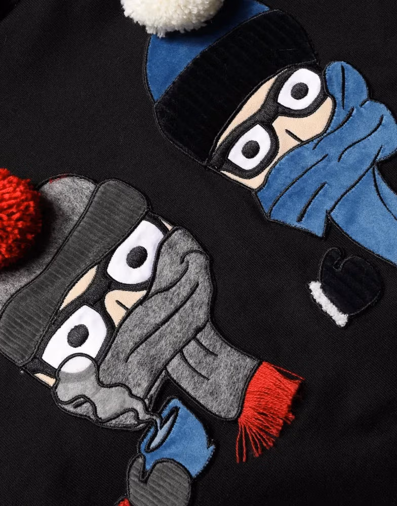 Dolce & Gabbana #dgfamily Black Cotton Hooded Men Sweatshirt Sweater