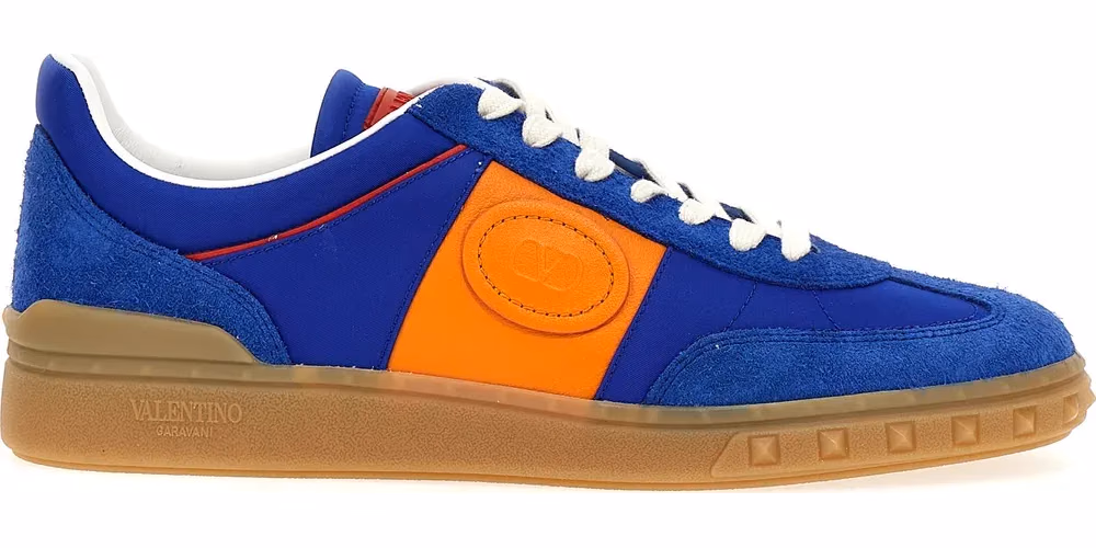 Valentino Garavani Blue Bovine Leather Low Top Sneakers