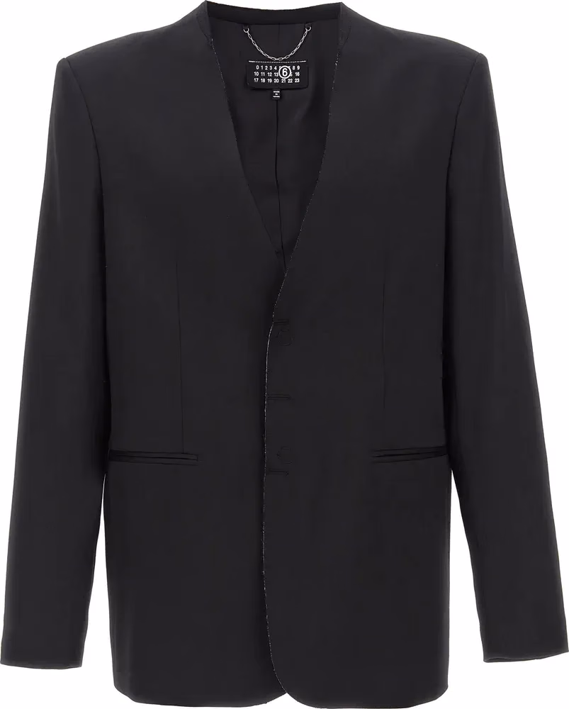 MM6 Maison Margiela Black Polyester Blazer