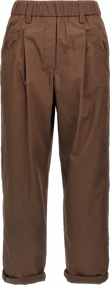 Brunello Cucinelli Brown Cotton Casual Pants