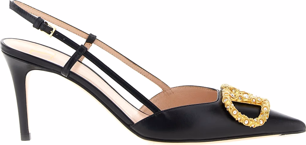 Valentino Garavani Black Calfskin High Heel Pumps