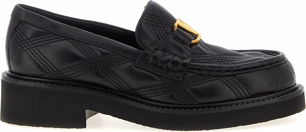 Valentino Garavani Black Lamb Leather Slip-On Loafers