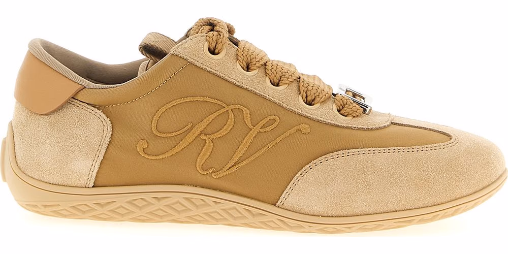 Roger Vivier Beige Calfskin High Top Sneakers