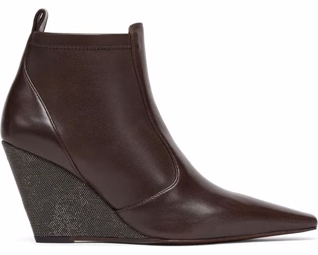 Brunello Cucinelli Brown Leather Ankle Boots